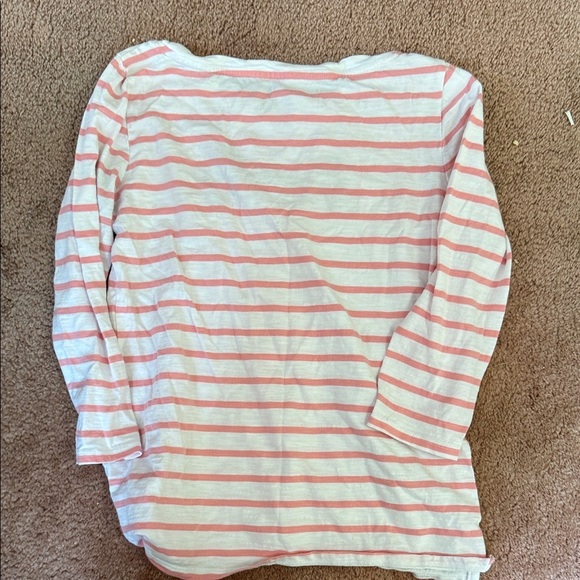 Talbots Long Sleeve Tee with Pink Stripes and Sequin Detail - Picture 3 of 3